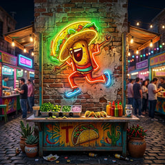 Taco Dancing LED Neon Sign Light Pop Art