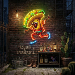 Taco Dancing LED Neon Sign Light Pop Art