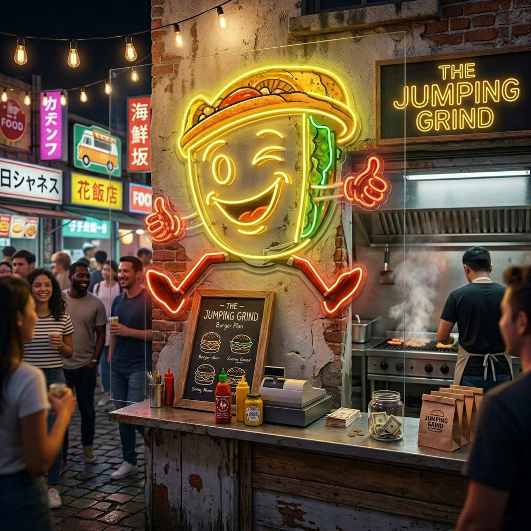 Taco Disco Dancing LED Neon Sign Light Pop Art