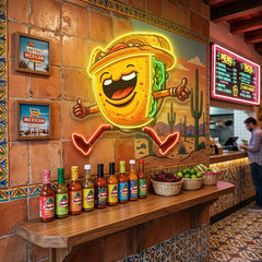 Taco Disco Dancing LED Neon Sign Light Pop Art