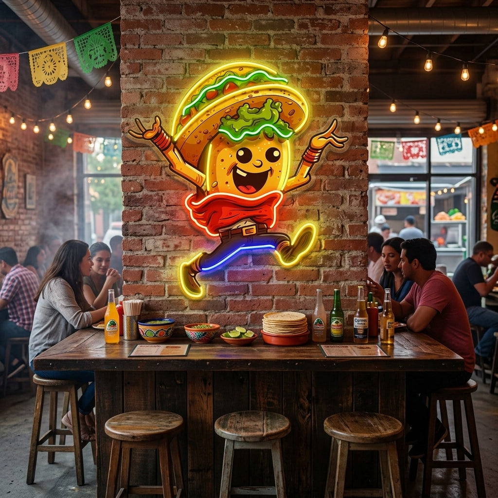 Funny Taco LED Neon Sign Light Pop Art
