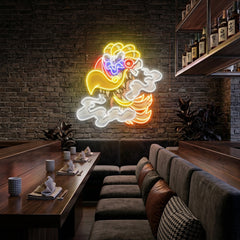 Aztec God Ehecatl Head Cartoon Artwork Led Neon Sign Light