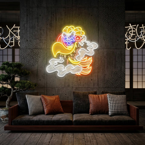 Aztec God Ehecatl Head Cartoon Artwork Led Neon Sign Light