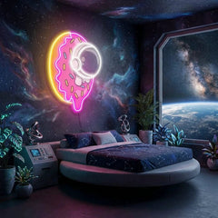 Donut Astronaut Art work Led Neon Sign Light