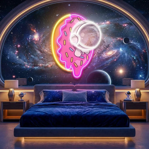 Donut Astronaut Art work Led Neon Sign Light