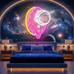 Donut Astronaut Art work Led Neon Sign Light