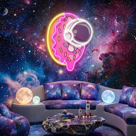 Donut Astronaut Art work Led Neon Sign Light