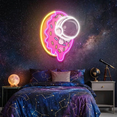 Donut Astronaut Art work Led Neon Sign Light