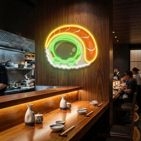 Sushi Astronaut Art work Led Neon Sign Light
