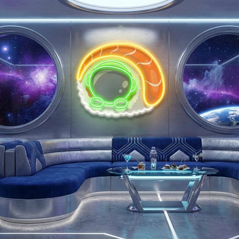 Sushi Astronaut Art work Led Neon Sign Light