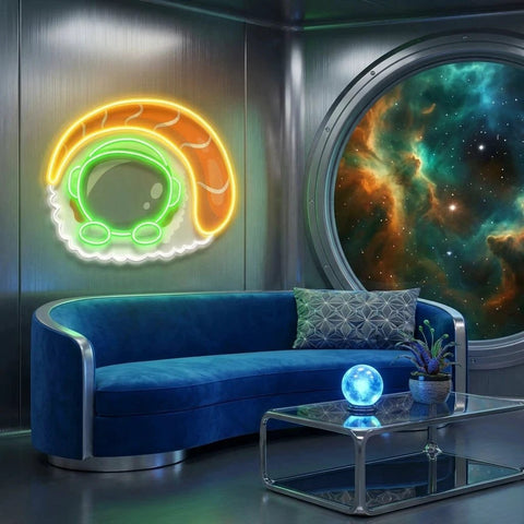 Sushi Astronaut Art work Led Neon Sign Light