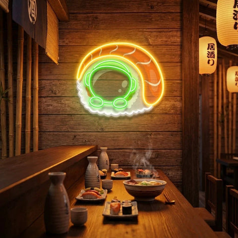 Sushi Astronaut Art work Led Neon Sign Light