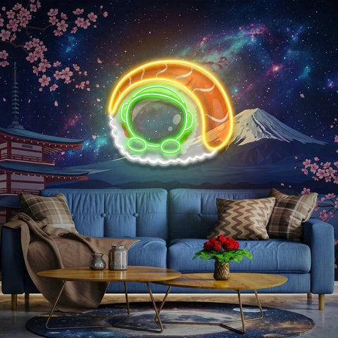 Sushi Astronaut Art work Led Neon Sign Light