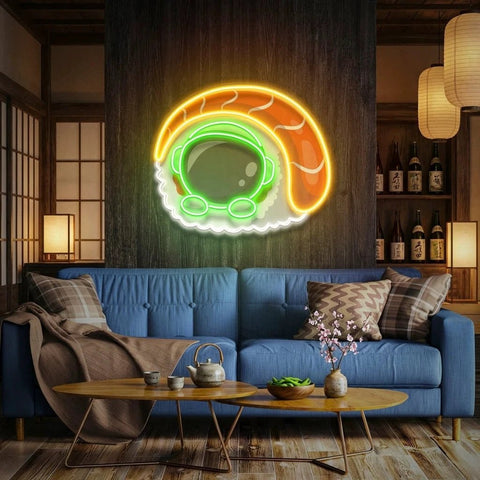 Sushi Astronaut Art work Led Neon Sign Light