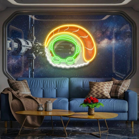 Sushi Astronaut Art work Led Neon Sign Light