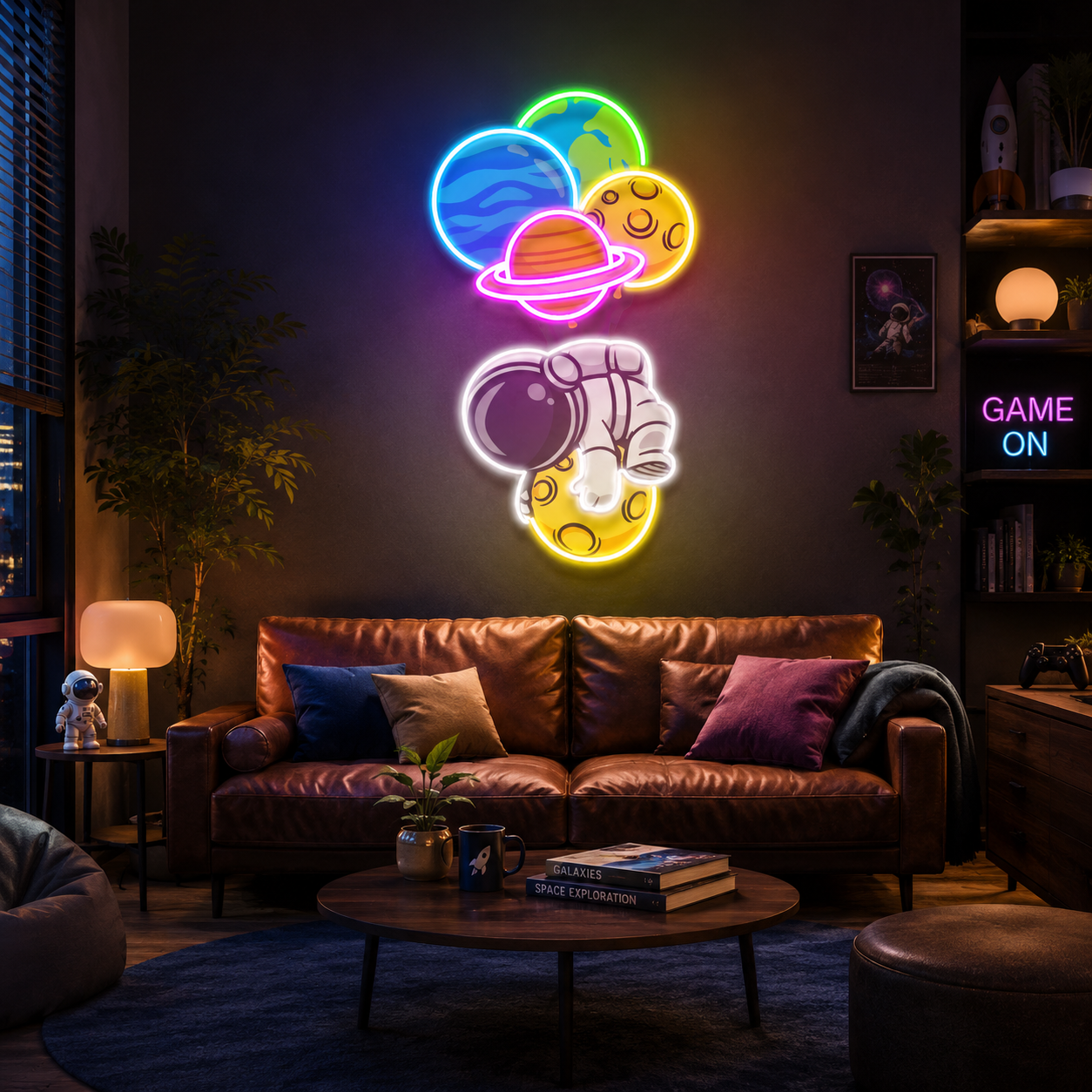 Balloon Astronaut Art work Led Neon Sign Light