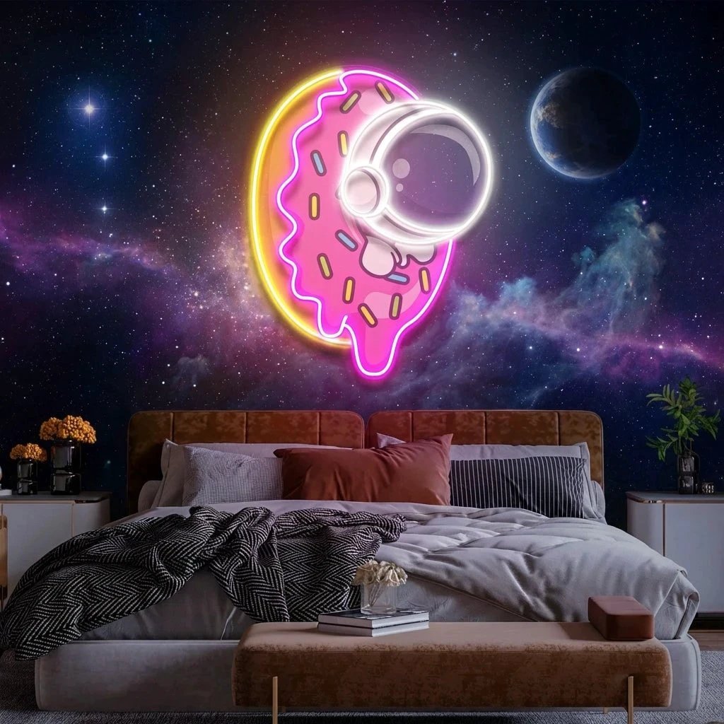 Donut Astronaut Art work Led Neon Sign Light