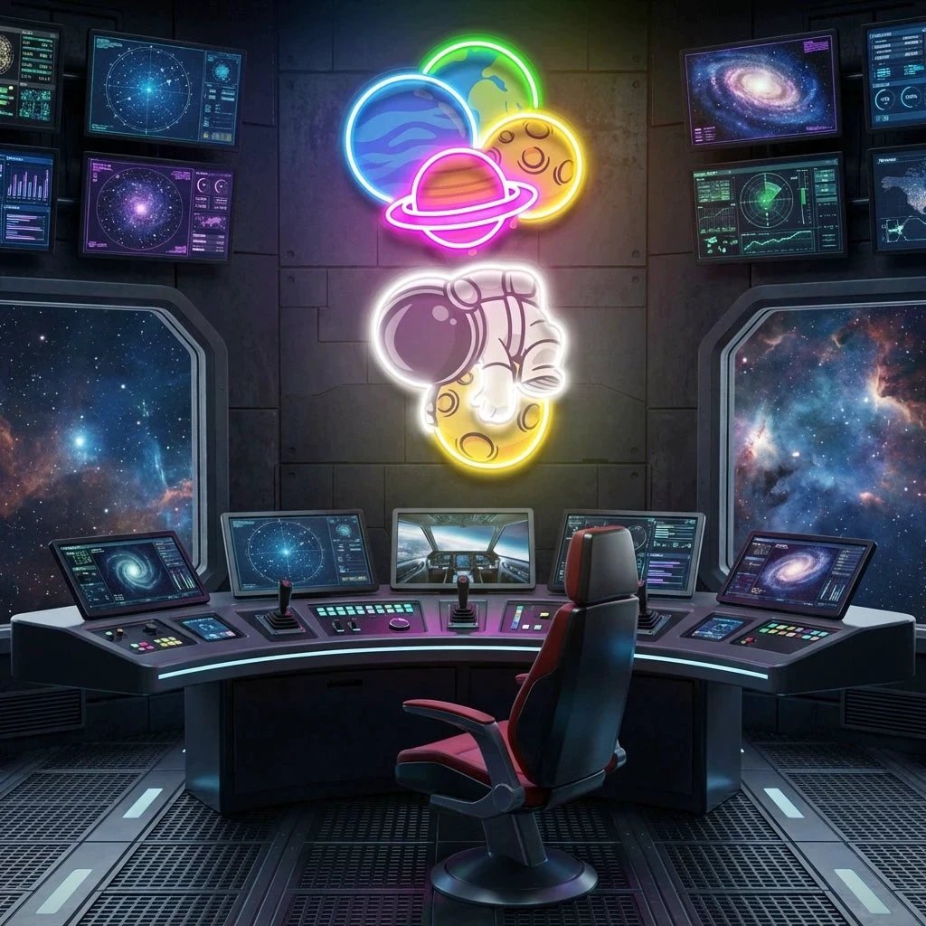 Balloon Astronaut Art work Led Neon Sign Light