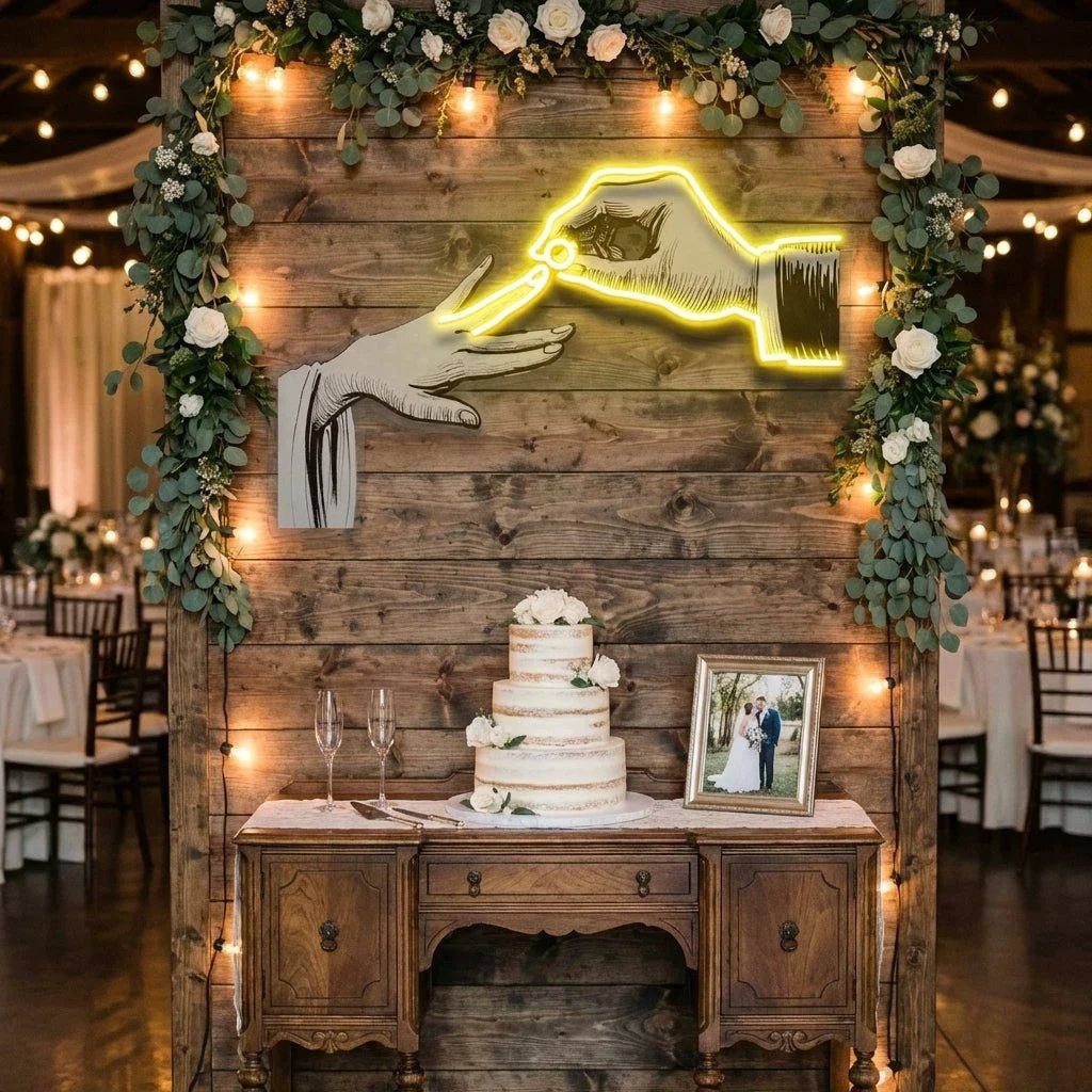 Hand Couple Artwork Led Neon Sign Light
