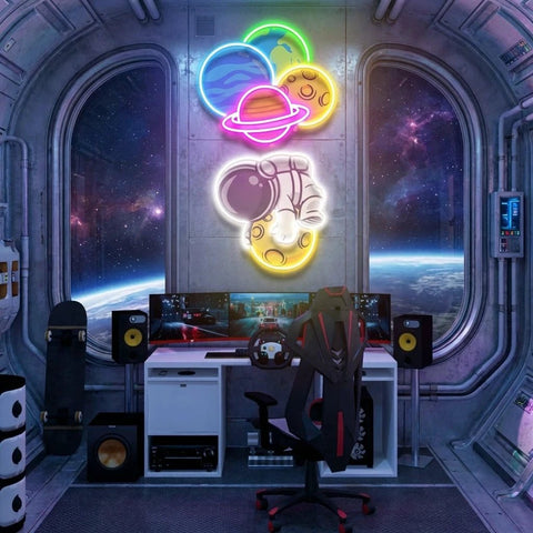 Balloon Astronaut Art work Led Neon Sign Light