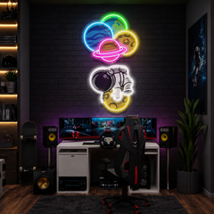 Balloon Astronaut Art work Led Neon Sign Light