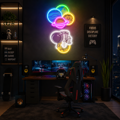 Balloon Astronaut Art work Led Neon Sign Light