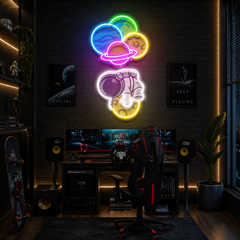 Balloon Astronaut Art work Led Neon Sign Light