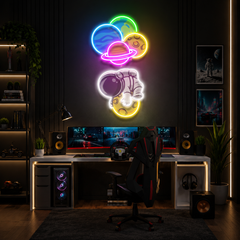 Balloon Astronaut Art work Led Neon Sign Light