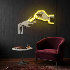 Hand Couple Artwork Led Neon Sign Light
