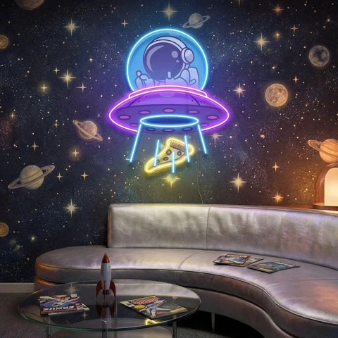 UFOs Astronaut Art work Led Neon Sign Light