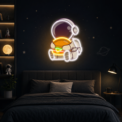 Buger Astronaut Art work Led Neon Sign Light