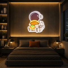 Buger Astronaut Art work Led Neon Sign Light