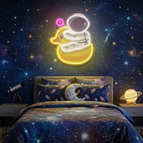 Duck Astronaut Art work Led Neon Sign Light