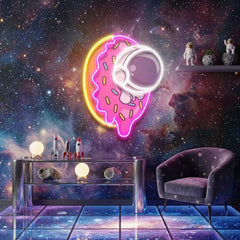Donut Astronaut Art work Led Neon Sign Light