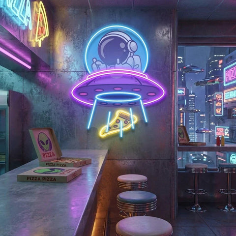UFOs Astronaut Art work Led Neon Sign Light