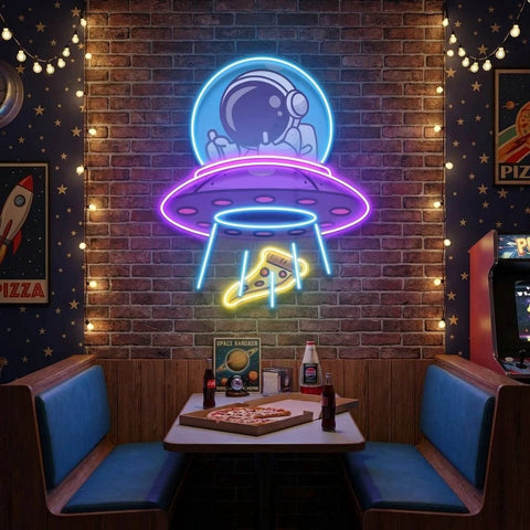 UFOs Astronaut Art work Led Neon Sign Light