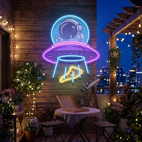 UFOs Astronaut Art work Led Neon Sign Light