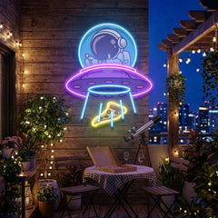 UFOs Astronaut Art work Led Neon Sign Light