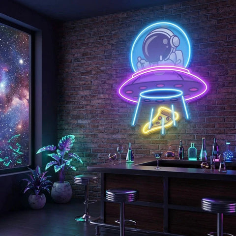 UFOs Astronaut Art work Led Neon Sign Light