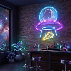 UFOs Astronaut Art work Led Neon Sign Light