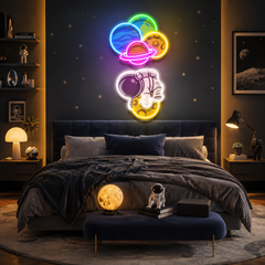 Balloon Astronaut Art work Led Neon Sign Light