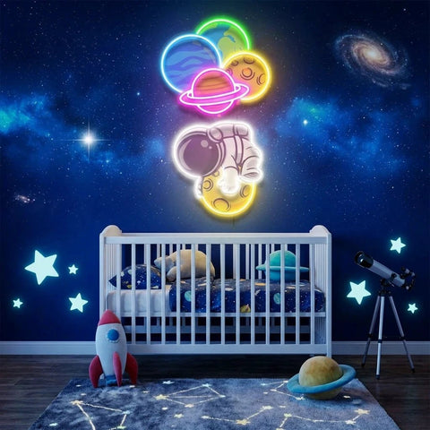 Balloon Astronaut Art work Led Neon Sign Light