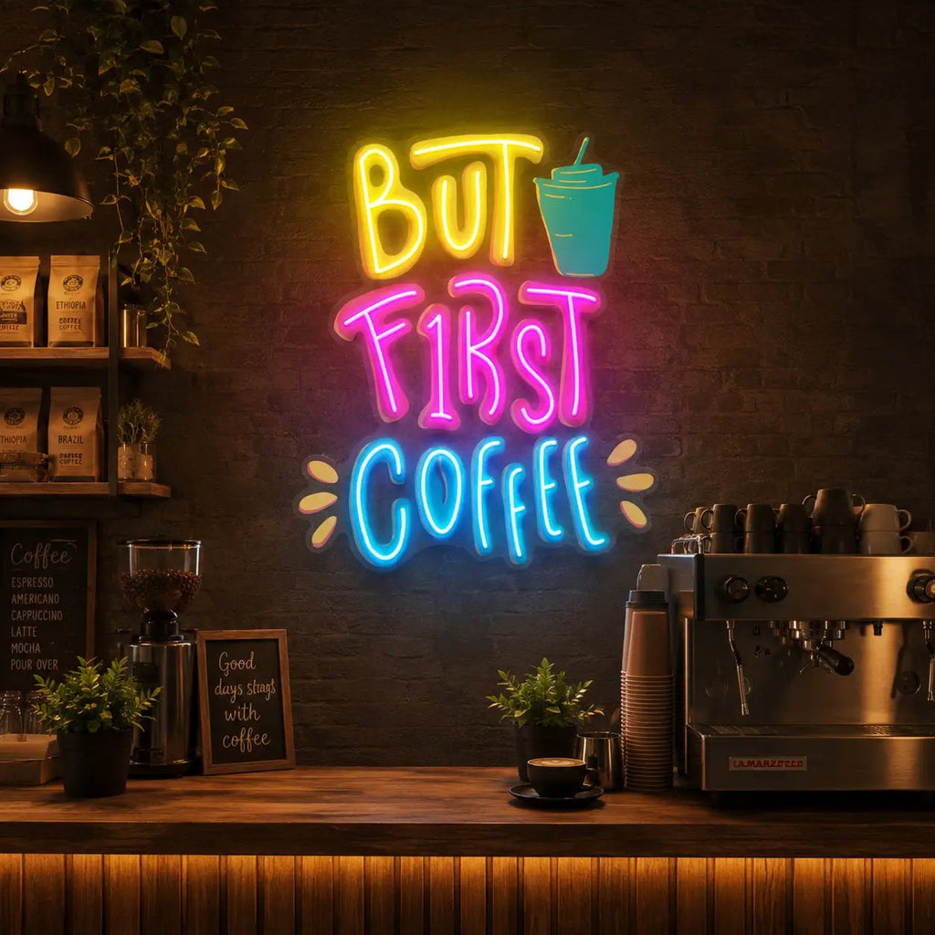 But First Coffee LED Neon Sign Light Pop Art – view 3