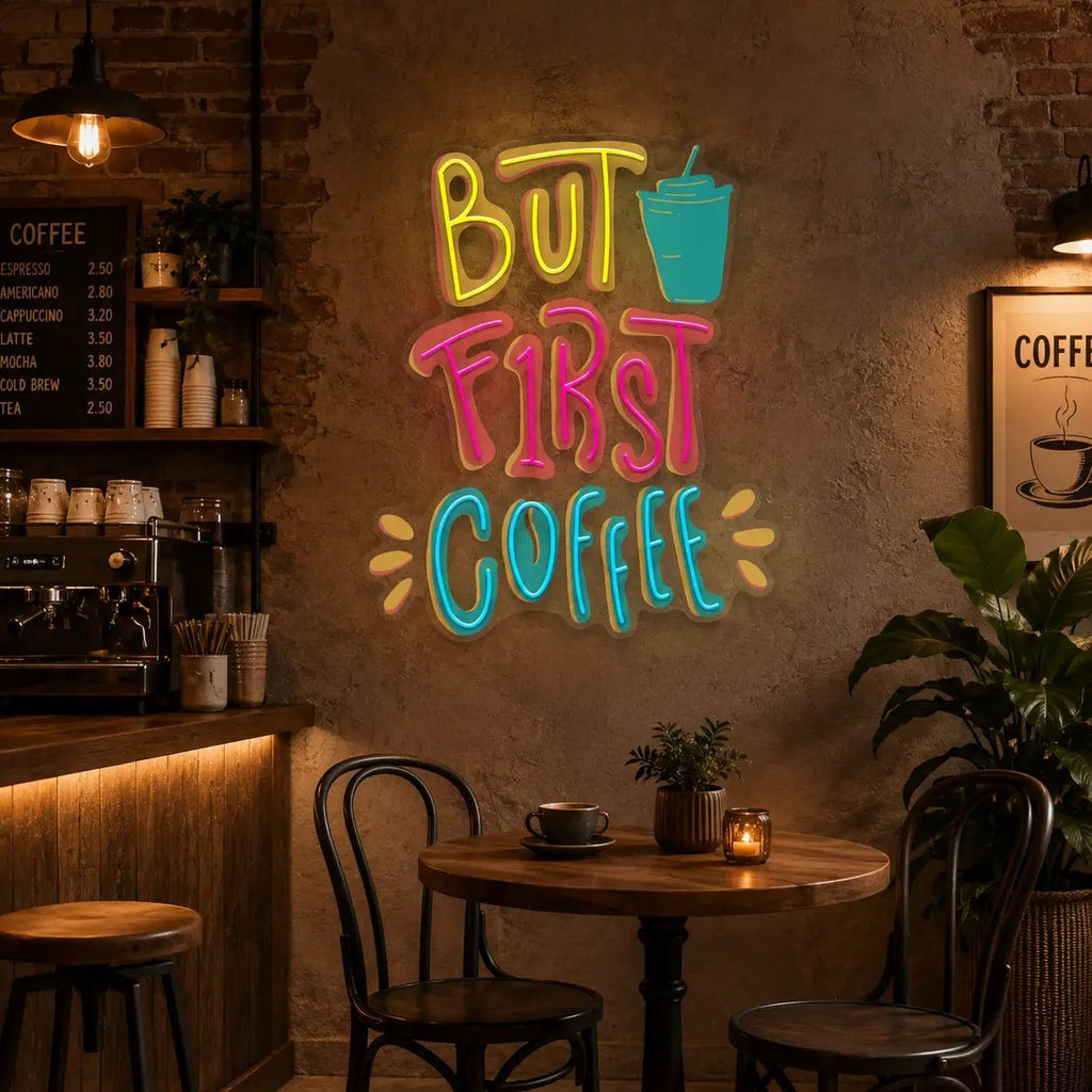 But First Coffee LED Neon Sign Light Pop Art – view 4