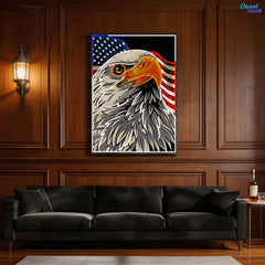 Bald Eagle Head Usa Flag Neon Sign
