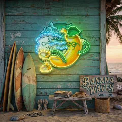 Banana Mint Cartoon LED Neon Sign Light Pop Art