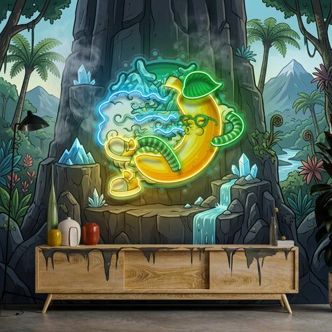 Banana Mint Cartoon LED Neon Sign Light Pop Art