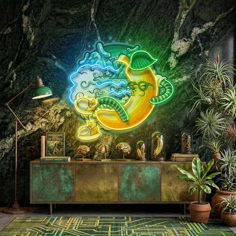 Banana Mint Cartoon LED Neon Sign Light Pop Art