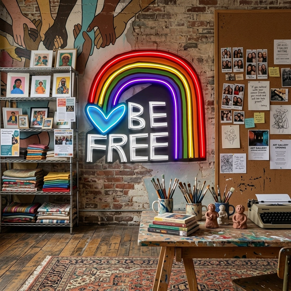 Be Free! LED Neon Sign Light Pop Art