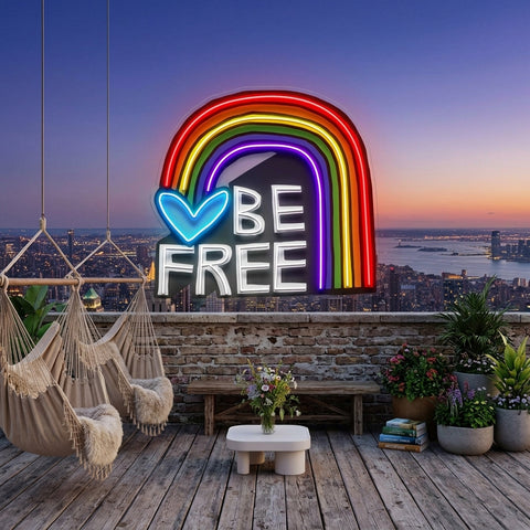 Be Free! LED Neon Sign Light Pop Art